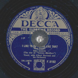 Reg Dixon - Confidentially / I Like To Do Things Like That