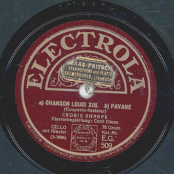 Cedric Sharpe - a) Chanson Louis XIII. b) Pavane /...