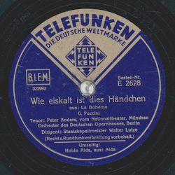 Walter Lutze - Holde Aida / Wie eiskalt ist dies Hndchen