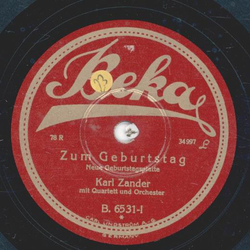 Karl Zander / Beka-Militr-Orchester - Zum Geburtstag / Weidmannsheil