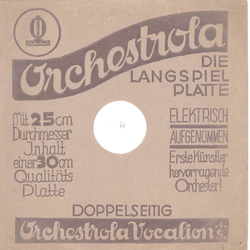 Original Orchestrola Cover fr 25er Schellackplatten A6 B
