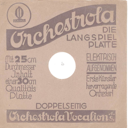 Original Orchestrola Cover fr 25er Schellackplatten A6 B