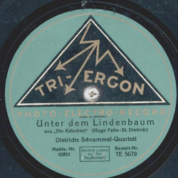 Dietrichs Schrammel-Quartett - Erinnerung an Herkulesbad / Unter dem Lindenbaum