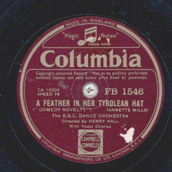 The B.B.C. Dance Orchestra: Henry Hall - The Travelling Salesman / A Feather In Her Tyrolean Hat