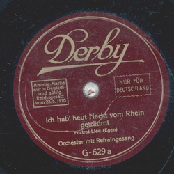 Orchester mit Refraingesang - Ich hab heut Nacht vom...