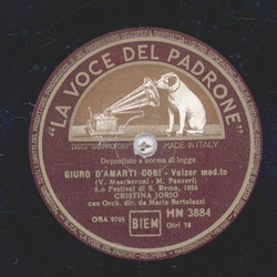 Christina Jorio - E Molto Facile Dirsi Addio / Giuro DAmarti Cosi