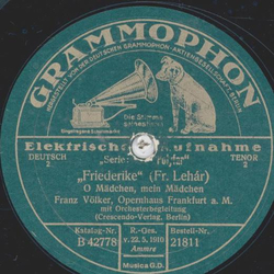 Franz Völker - Friederike: O, Mädchen, mein Mädchen / Sah...