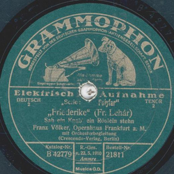 Franz Vlker - Friederike: O, Mdchen, mein Mdchen / Sah ein Knab ein Rslein stehn