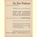 Notenheft / music sheet - Der Herr Professor