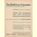 Notenheft / music sheet - Das Fräulein vom Reklamplakat