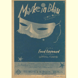 Notenheft / music sheet - Maske in Blau