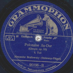 Alexander Brailowsky - Polonaise As-Dur Teil I und II