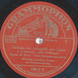 Wilhelm Leiseifer - Heimatlied / Heimat, du Inbegriff der Liebe 