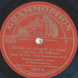 Wilhelm Leiseifer - Heimatlied / Heimat, du Inbegriff der Liebe 