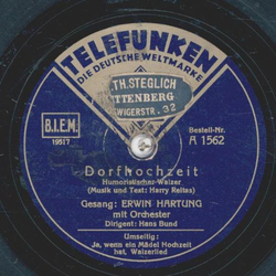 Erwin Hartung - Dorfhochzeit / Ja, wenn ein Mädchen...