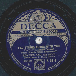 Roy Fox - Ill string along with you / Fair and warmer 