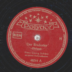 Hans Georg Schtz mit seinen Dorfmusikanten - Der Rixdorfer / Die Holzauktion