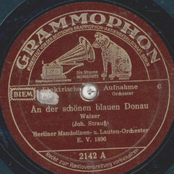 Berlinen Mandolinen- und Lauten-Orchester - An der schnen blauen Donau / Santigo