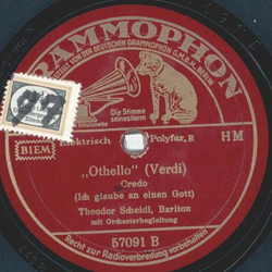 Theodor Scheidl - Bajazzo, Prolog / Othello, Credo 