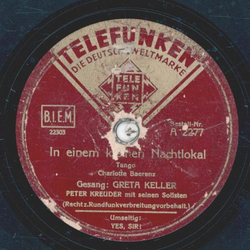 Greta Keller - Yes, Sir! / In einem kleinen Nachtlokal