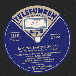 Marcel Wittrisch, Hans Reinmar - In dieser heil gen...