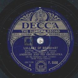 Ambrose and his Orchestra - Lullaby of broadway / The...