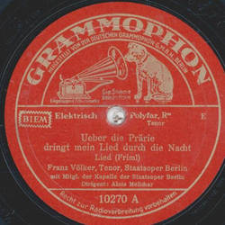 Franz Vlker - ber die Prrie dringt mein Lied durch die...