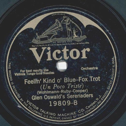 International Novelty Orchestra / Glen Oswalds Serenaders - Show me the way to go home / Feelin kind o blue