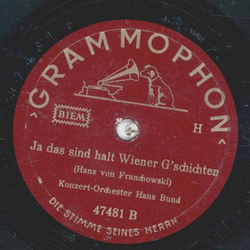Konzert-Orchester Hans Bund - Mnchner Gschichten / Ja das sind die Wiener Gschichten