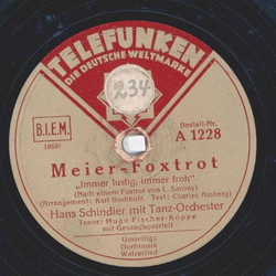Hans Schindler - Dorfmusik / Meier-Foxtrot