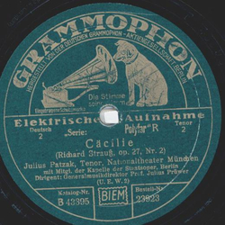 Julius Patzak - Cäcilie / Ständchen