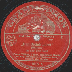 Franz Vlker - Der Bettelstudent: Ich hab  kein Geld /...
