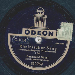 Bernhard Btel - Rheinischer Sang, Rheinlieder-Potpourri Teil I und II