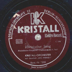 Kristall-Orchester - Rheinischer Sang, Rheinlieder-Potpourri