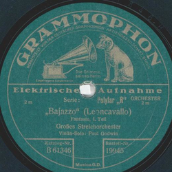 Groes Streichorchester - Bajazzo, Fantasie Teil I und II
