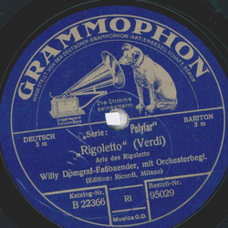 Willy Domgraf-Fabaender - Rigoletto-Monolog / Arie des Rigoletto