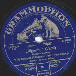 Willy Domgraf-Faßbaender - Rigoletto-Monolog / Arie des Rigoletto