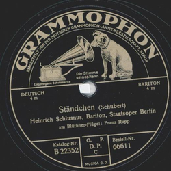 Heinrich Schlusnus - Stndchen / Sei mir gegrt! 