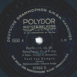 Paul van Kempen - Beethoven, op. 93 Symphonie Nr. 3 F-dur, Teil III und IV