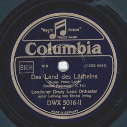 London Drury Lane Orchester: Ernest Irving - Das Land des Lchelns Teil I und II