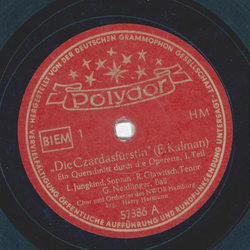 Chor und Orcheter des NWDR Hamburg: Harry Hermann - Die Czardasfrtin, Querschnitt durch die Operette Teil I und II