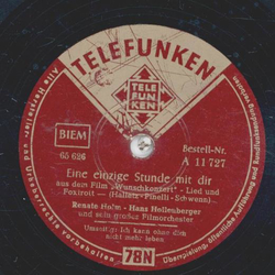 Renate Holm - Eine einzige Stunde mit dir / Ich kann ohne...