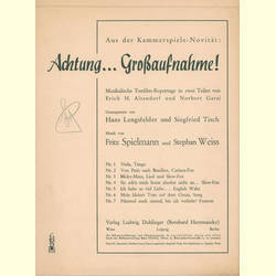 Notenheft / music sheet - Achtung... Groaufnahme!