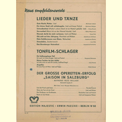 Notenheft / music sheet - Schwalbenlied