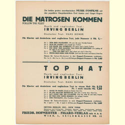 Notenheft / music sheet - Die Matrosen kommen (4 Hefte)