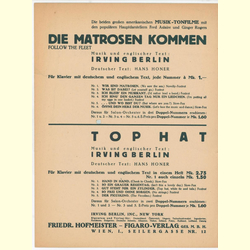 Notenheft / music sheet - Die Matrosen kommen: ... und wo bist du?