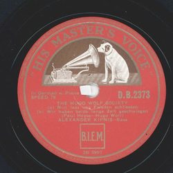 Alexander Kipnis - The Hugo Wolf Society: a) Nun lass uns...