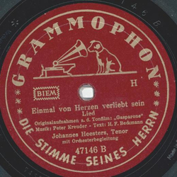Johannes Heesters -  Ich werde jede Nacht von Ihnen tr�umen / Einmal im Herzen verliebt sein