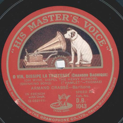 Armand Crabb - O Vin, Dissipe La Tristesse / Place au...