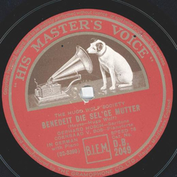 Gerhard Hsch - The Hugo Wolf Society: Beneidet die selge...